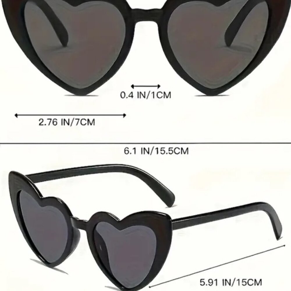🔥2PK New Big Flawless Burning Red Heart Cat Eye Sunglasses - Picture 3 of 5